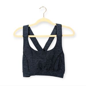 Interval Blue Heather Criss Cross Back Sports Bra Size XL